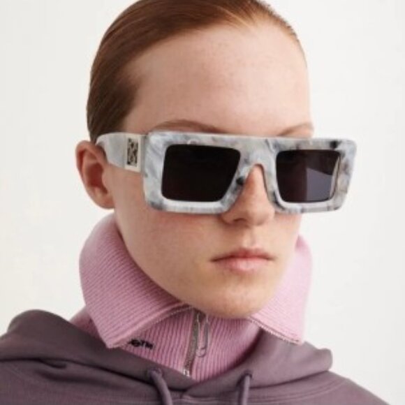 Off-White OERI060 AF LEONARDO 0807 Sunglasses Marble Square Frame, Grey Lenses - Picture 4 of 12